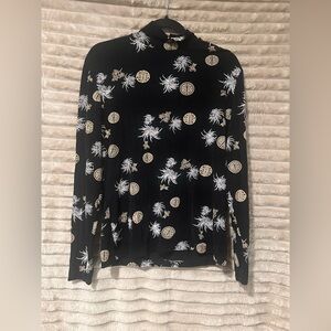 Black Floral & Medallion Print Long-Sleeve Top - Women's